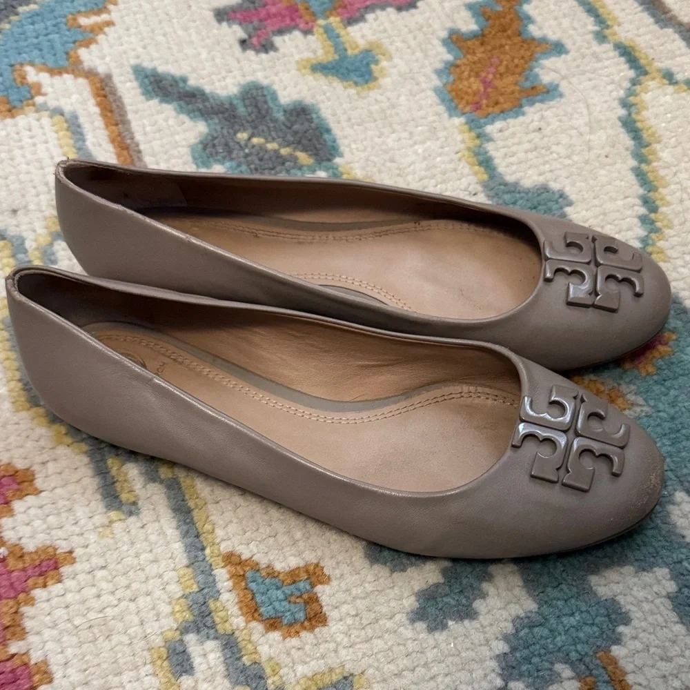 Tory Burch Women's Taupe Ballet Flats - Picture 2 of 3